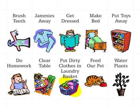 free printable chore chart clipart