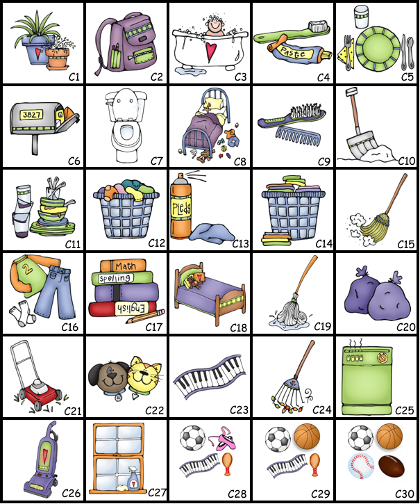 free printable chore chart clipart