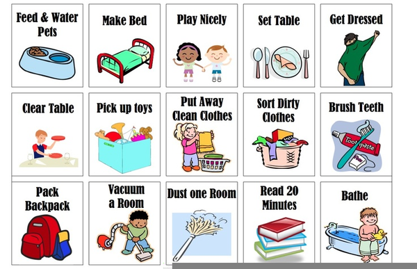 free printable chore chart clipart