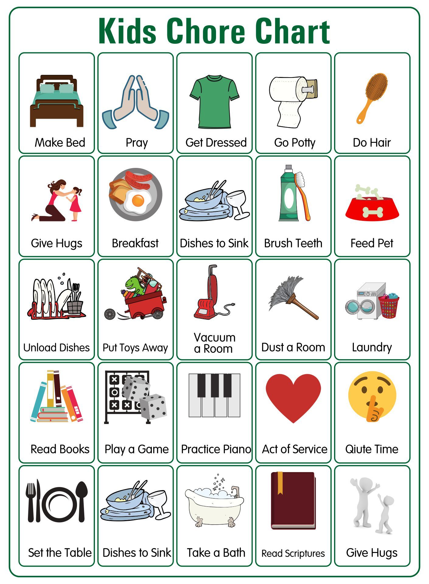Chore Clip Art - 10 Free PDF Printables | Printablee