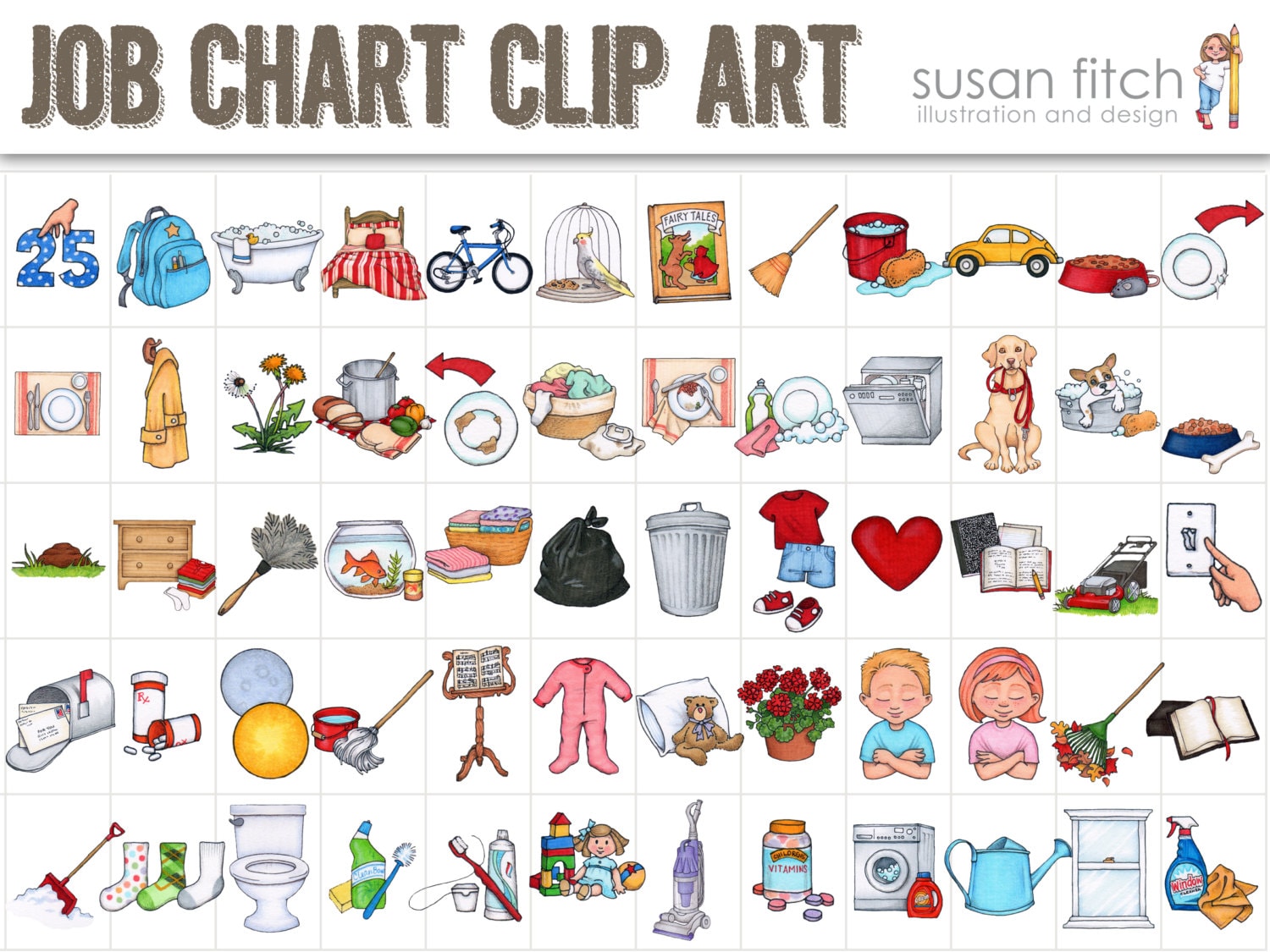 Job Chart Chore Chart Clip Art  