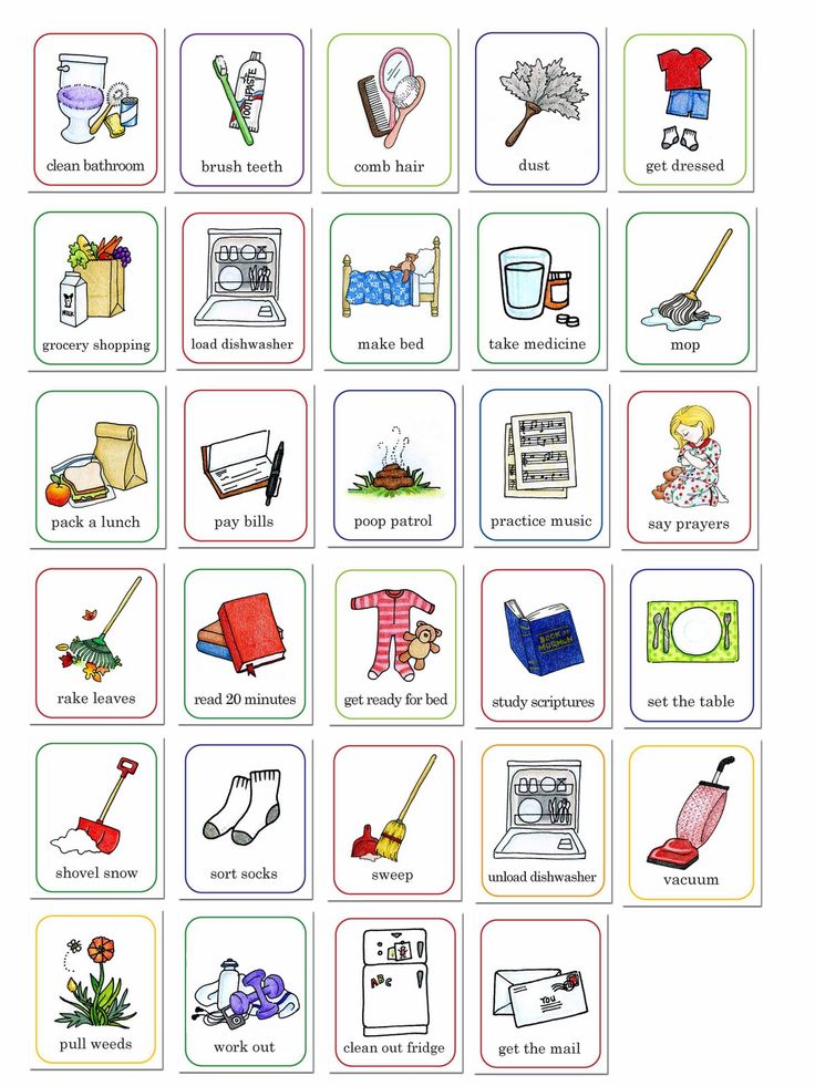 free printable chore chart icons
