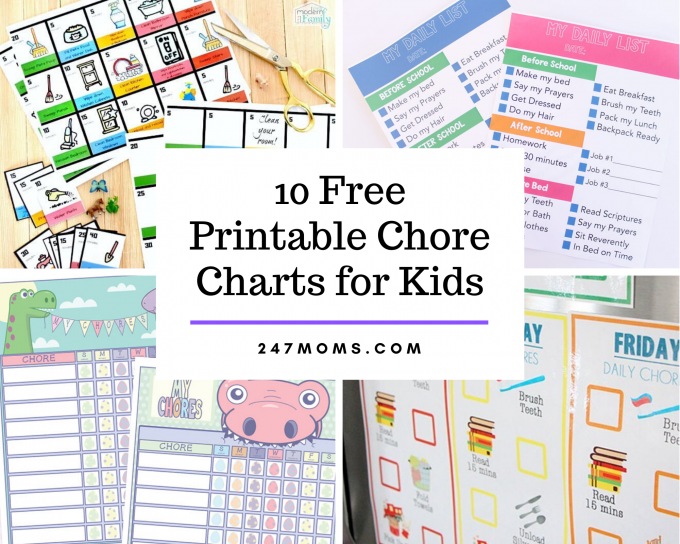 10 Free Printable Chore Charts for Kids - 24/7 Moms