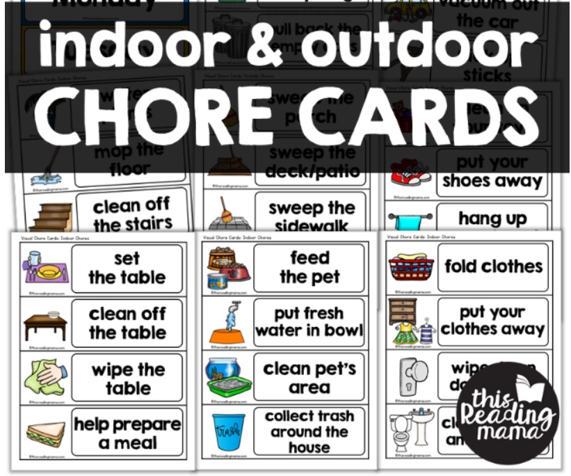 14 Sets of Free Printable Chore Cards (Kids & Teens) - Worksheets Library for Free Printable Chore Chart Icons