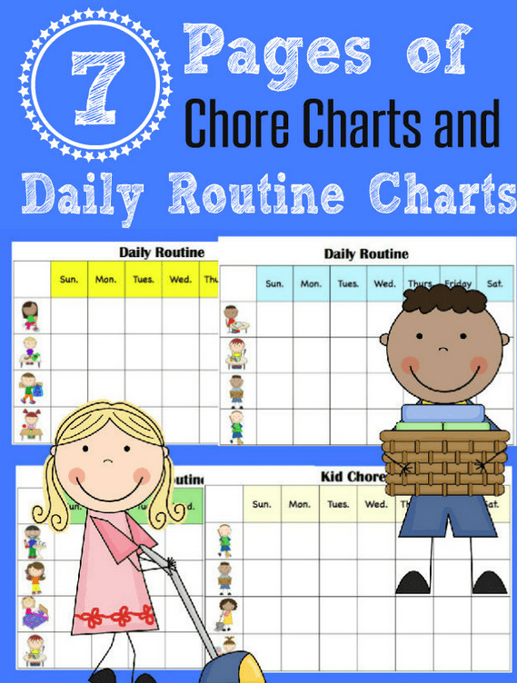 free printable chore charts for preschoolers