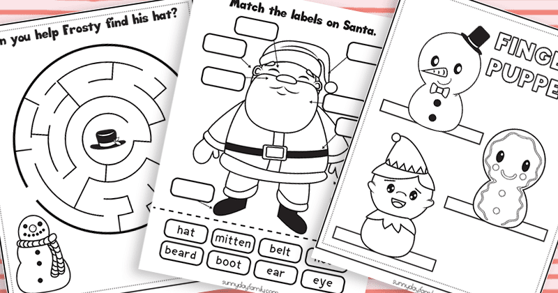 free printable christmas activity pages