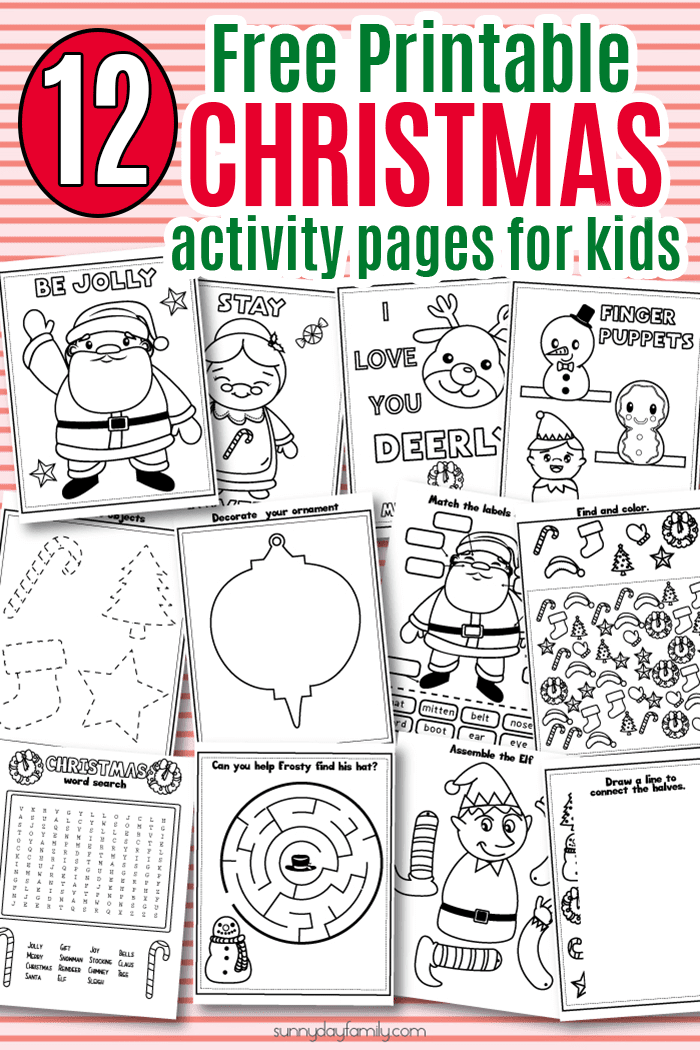 free printable christmas activity pages