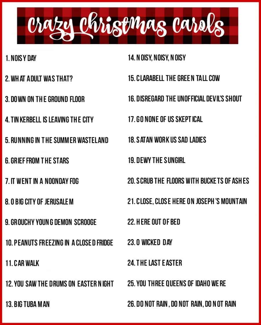 free printable christmas carols
