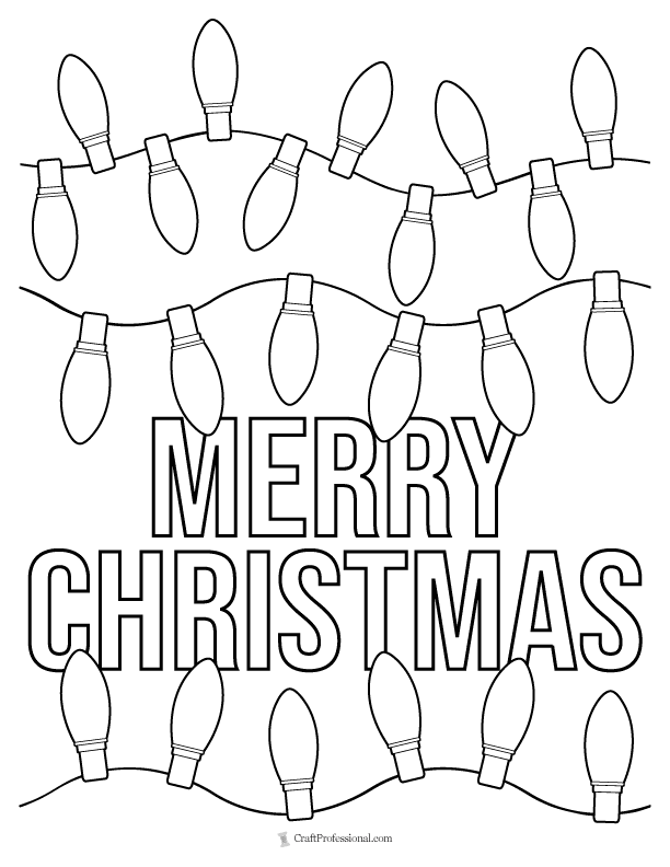 8 Christmas Lights Coloring Pages