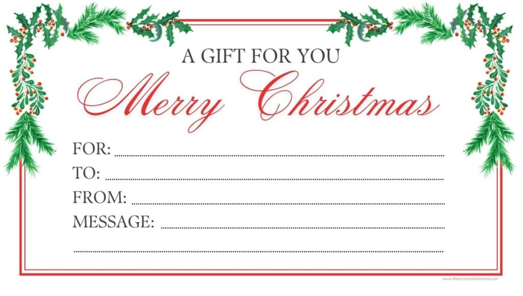 free printable christmas gift cards templates
