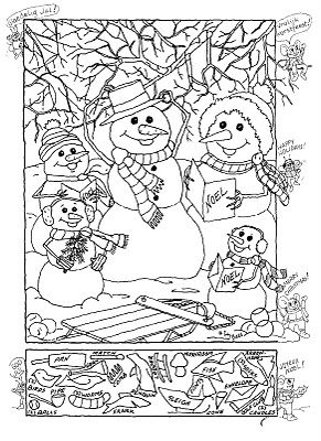 Snowman Hidden Picture Puzzle for Christmas!