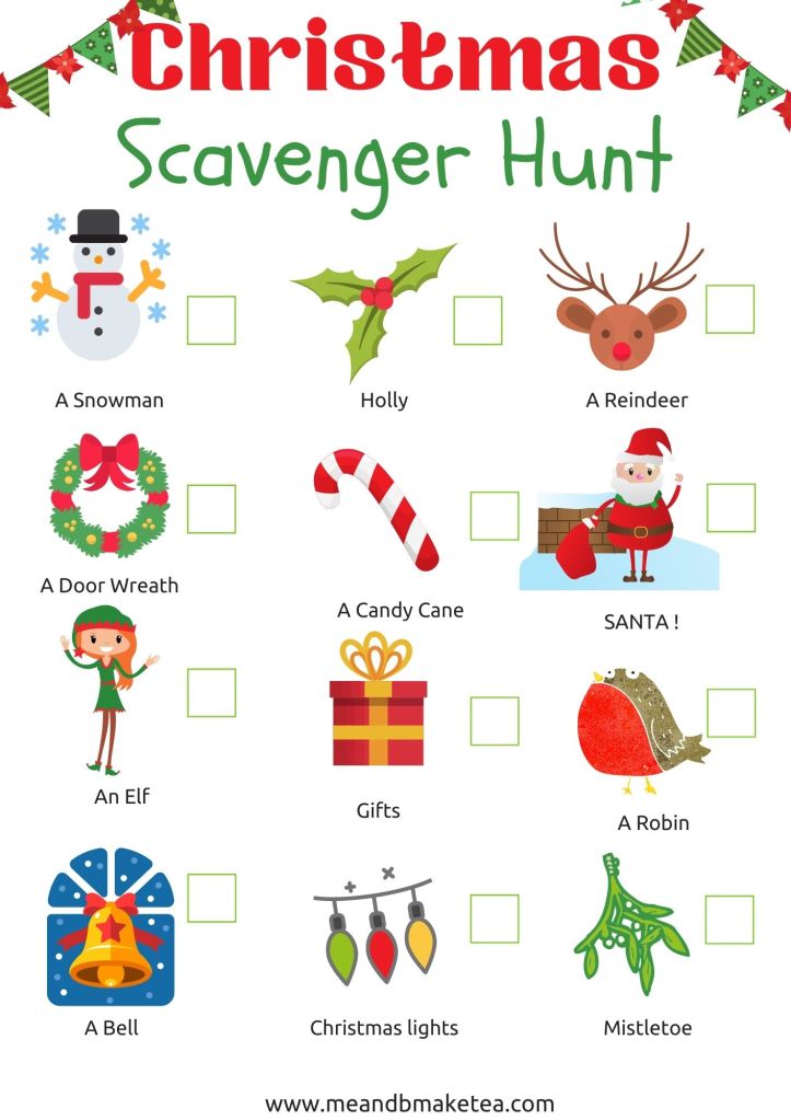free printable christmas scavenger hunt ideas