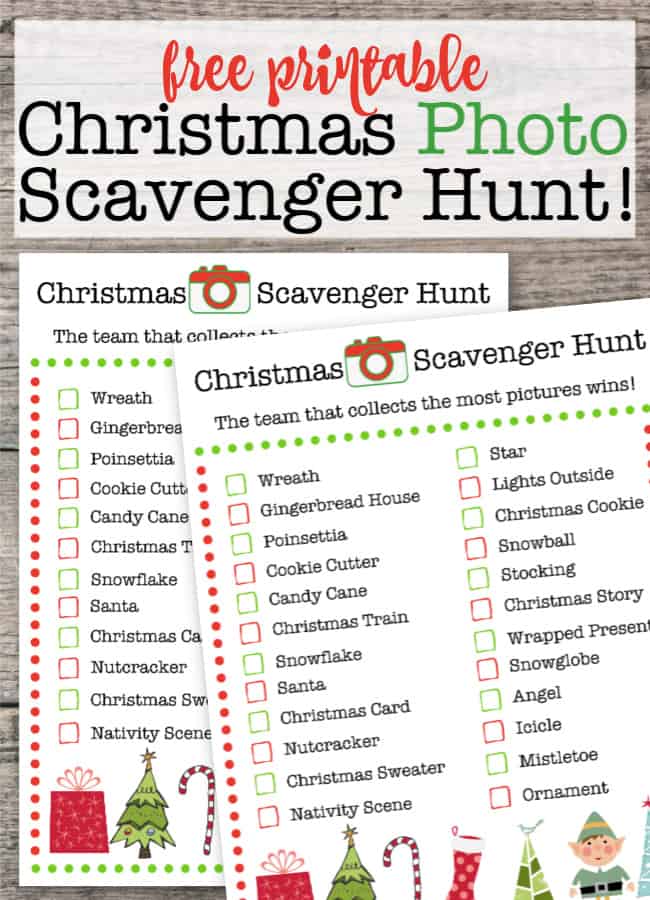 free printable christmas scavenger hunt ideas