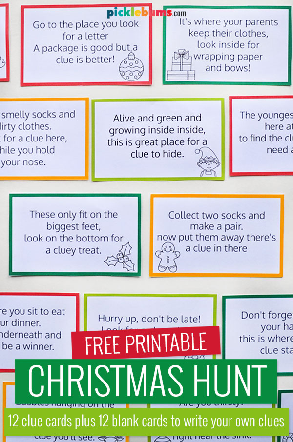 free printable christmas scavenger hunt ideas