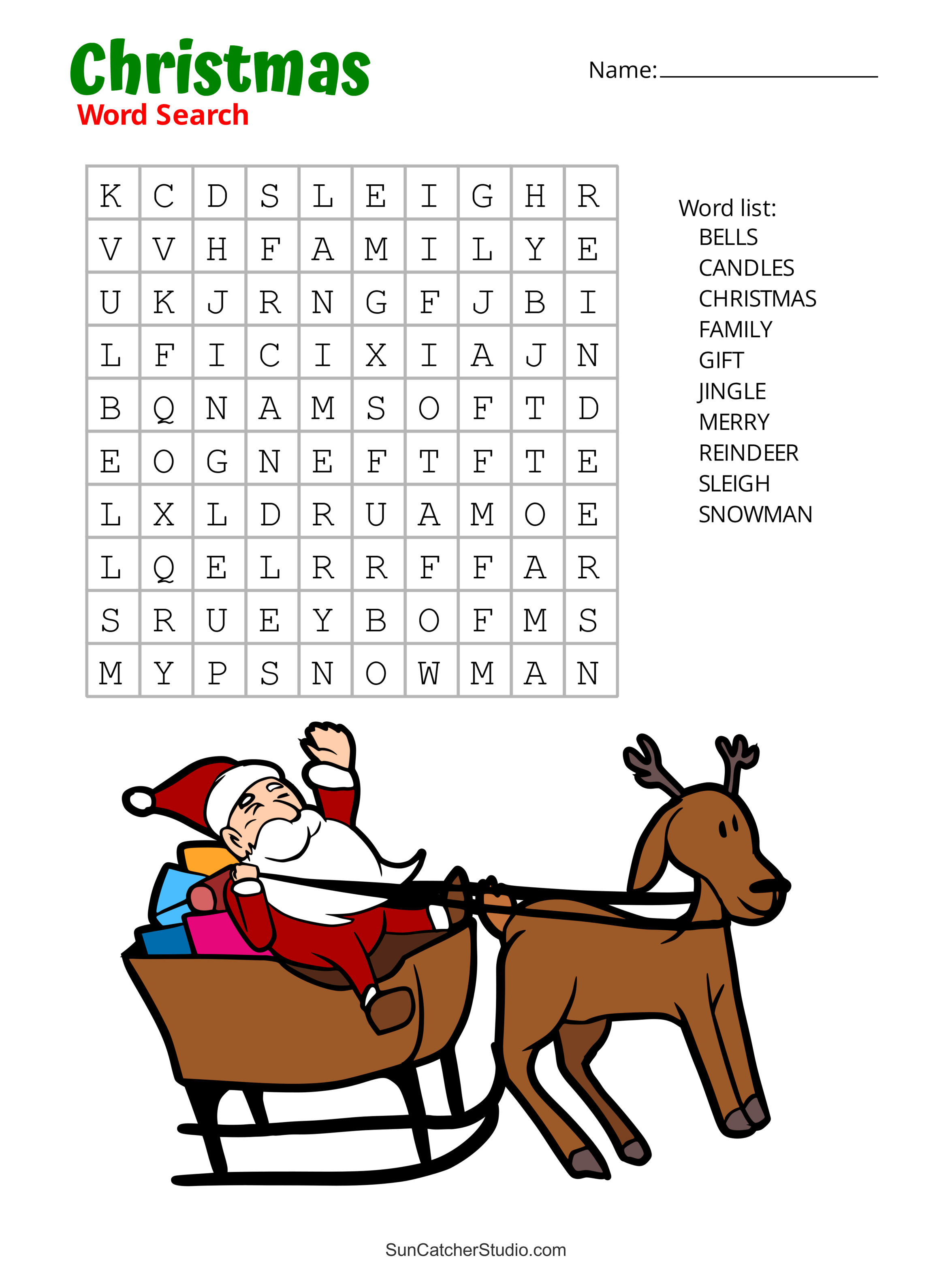 Christmas Word Search (Free Printable PDF Puzzles) - DIY Projects ...
