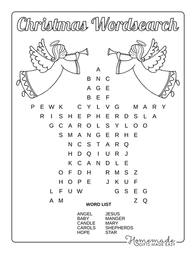 Best Free Printable Christmas Word Search Puzzles for Kids
