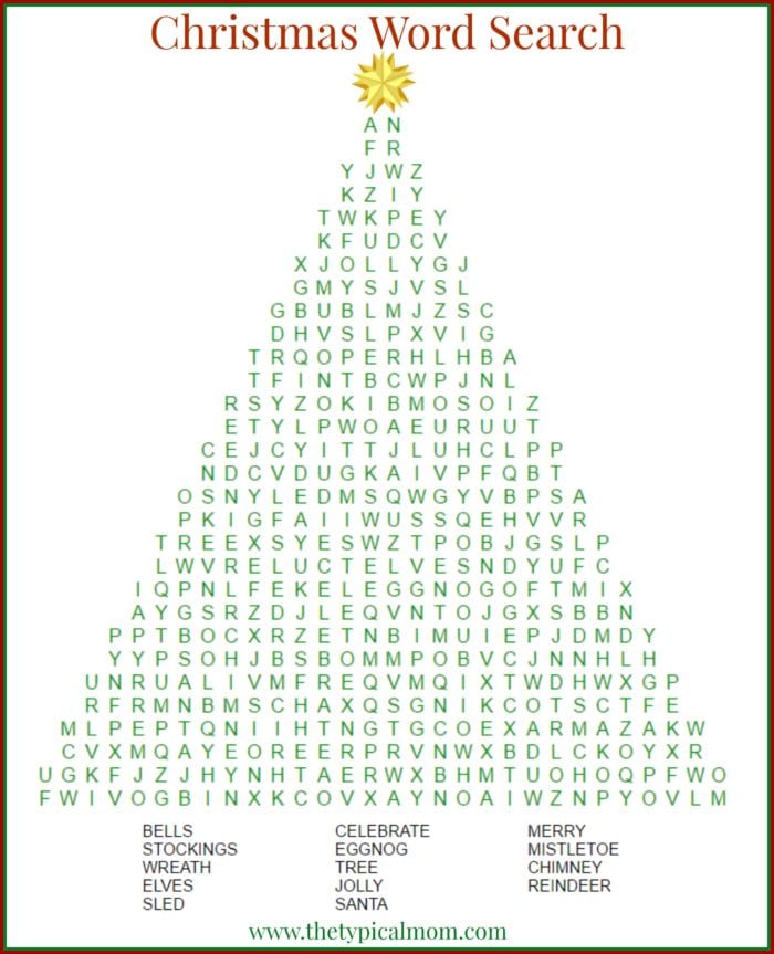 Christmas Word Search | Free Printable Christmas Activities ...