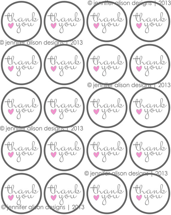 free printable circle thank you tags