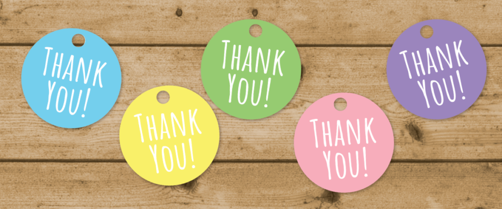 free printable circle thank you tags