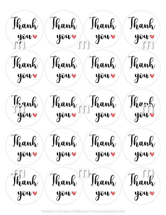 free printable circle thank you tags