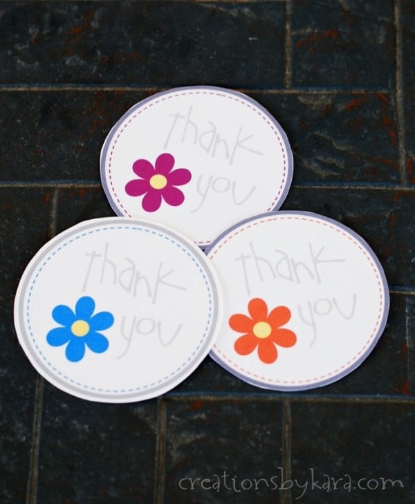 free printable circle thank you tags