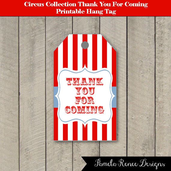 Free free printable circus thank you tags, Download Free free printable ...