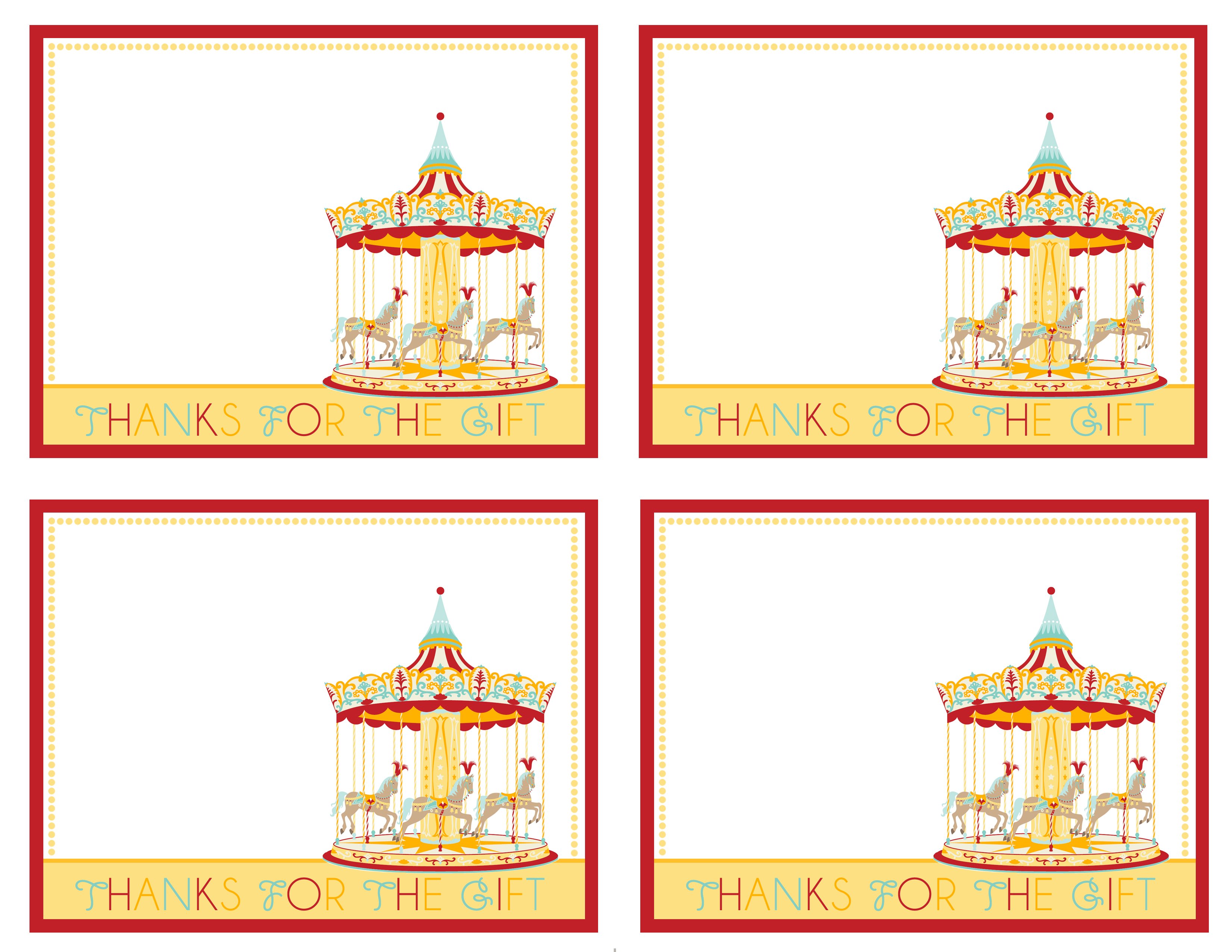 free printable circus thank you tags