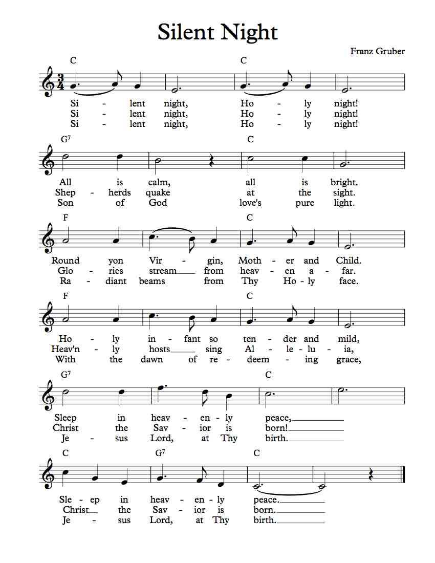 free printable clarinet sheet music silent night