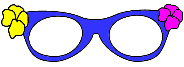 Flower Trim Eyeglass Shaped Picture Frames Scrapbook Page Graphics