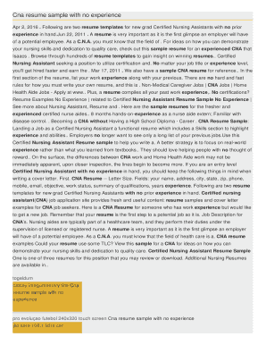 Printable Cna Resume - Fill Online, Printable, Fillable, Blank ...