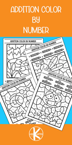 FREE Spring Color by Number and Addition Worksheet for Kindergarten ...