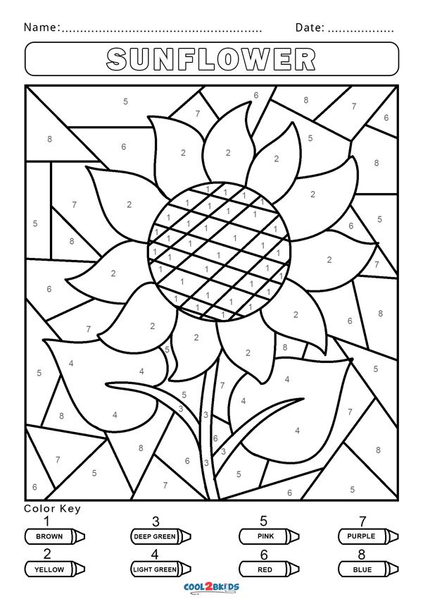 free printable color by number worksheet
