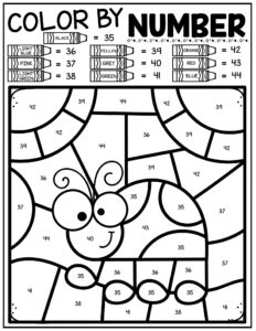 free printable color by number worksheet