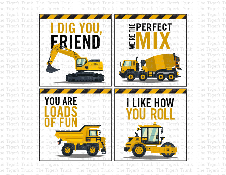 Party Supplies | Construction Theme | Thank You | Instant Download ...