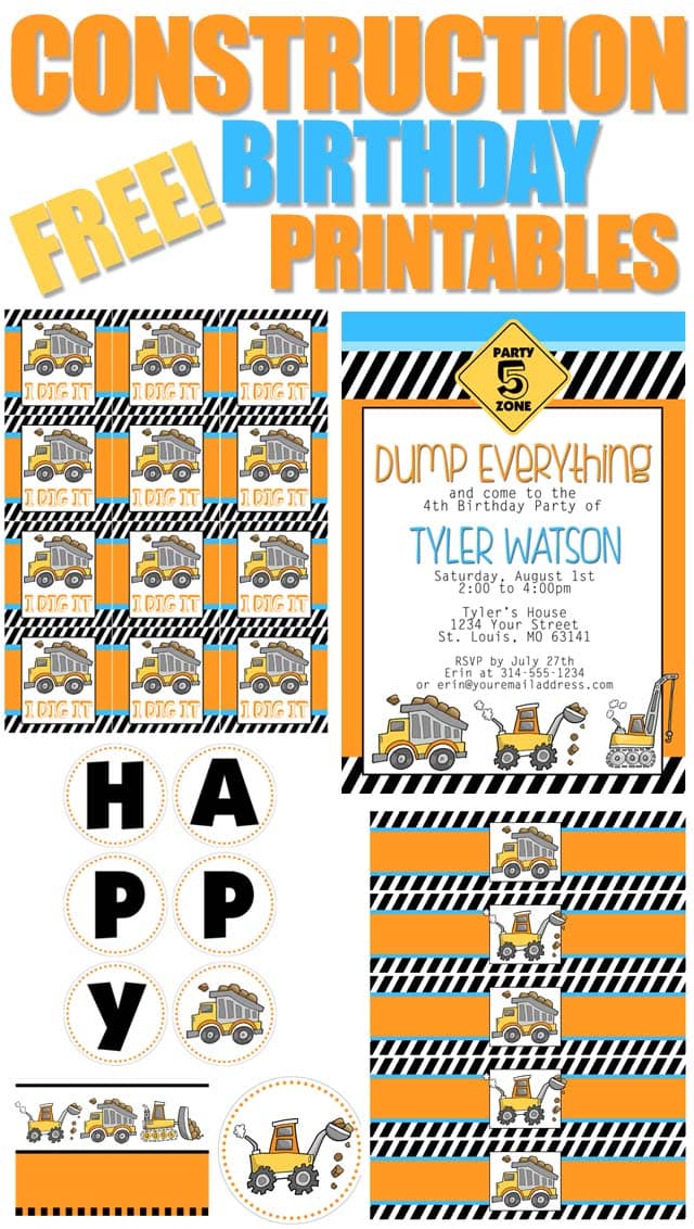 free printable construction thank you tags