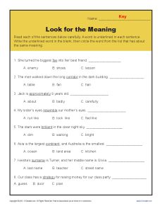 free printable context clues worksheet