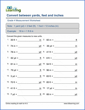 free printable conversion worksheet