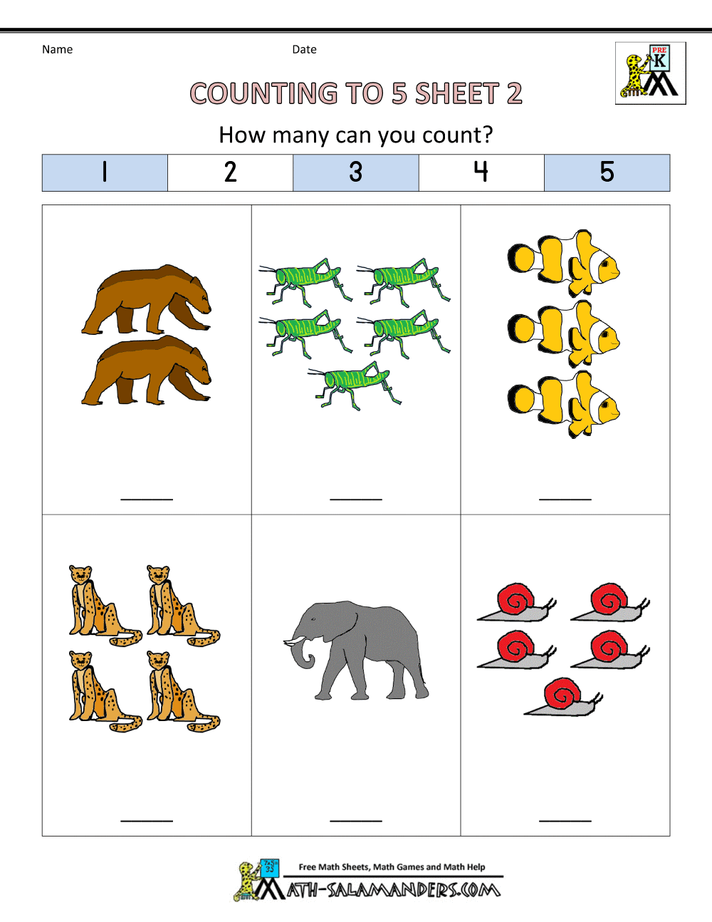 free printable counting worksheet for preschool