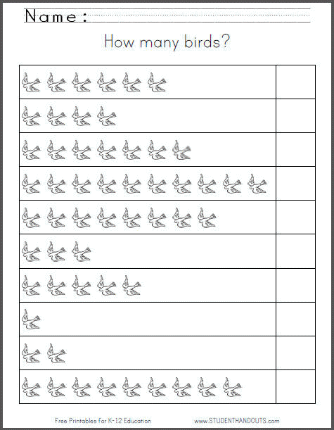 free printable counting worksheet for preschool