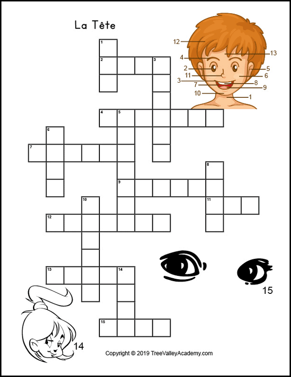 French Body Parts Worksheet - Tree Valley Academy