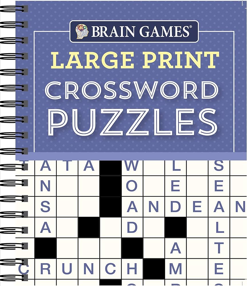 Amazon.com: Brain Games - Large Print Crossword Puzzles (Purple ...