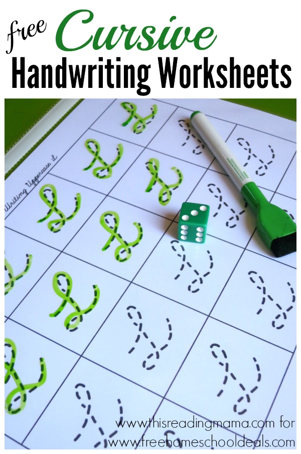 free printable cursive handwriting worksheet for kids