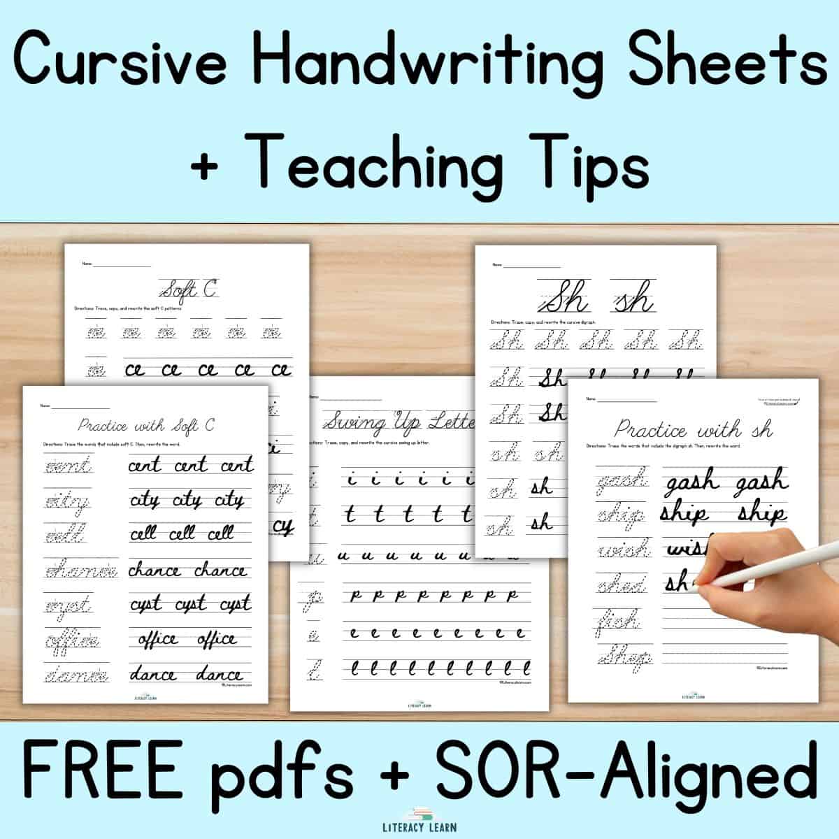 Cursive Handwriting Practice Sheets: Free pdfs (SOR-Aligned ...