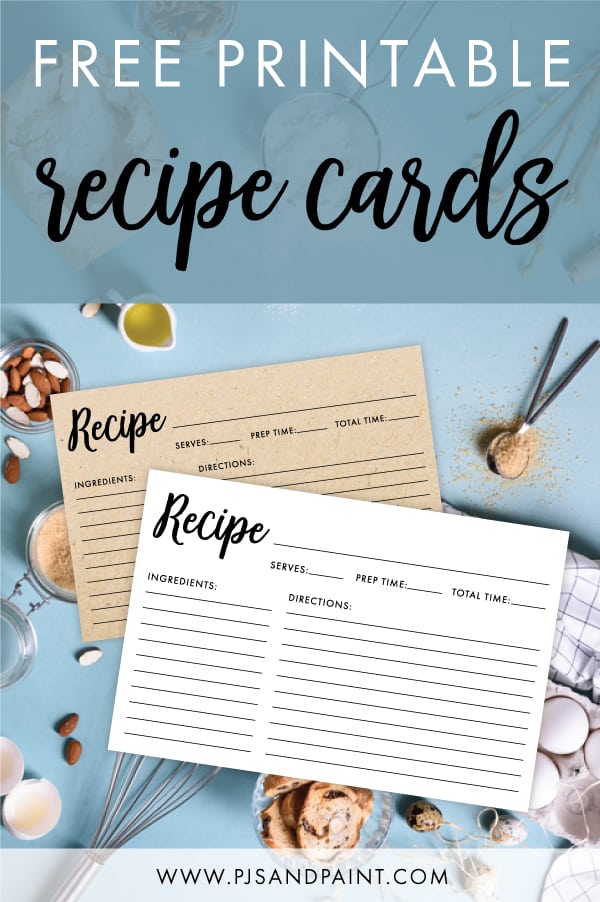 free printable customizable recipe cards