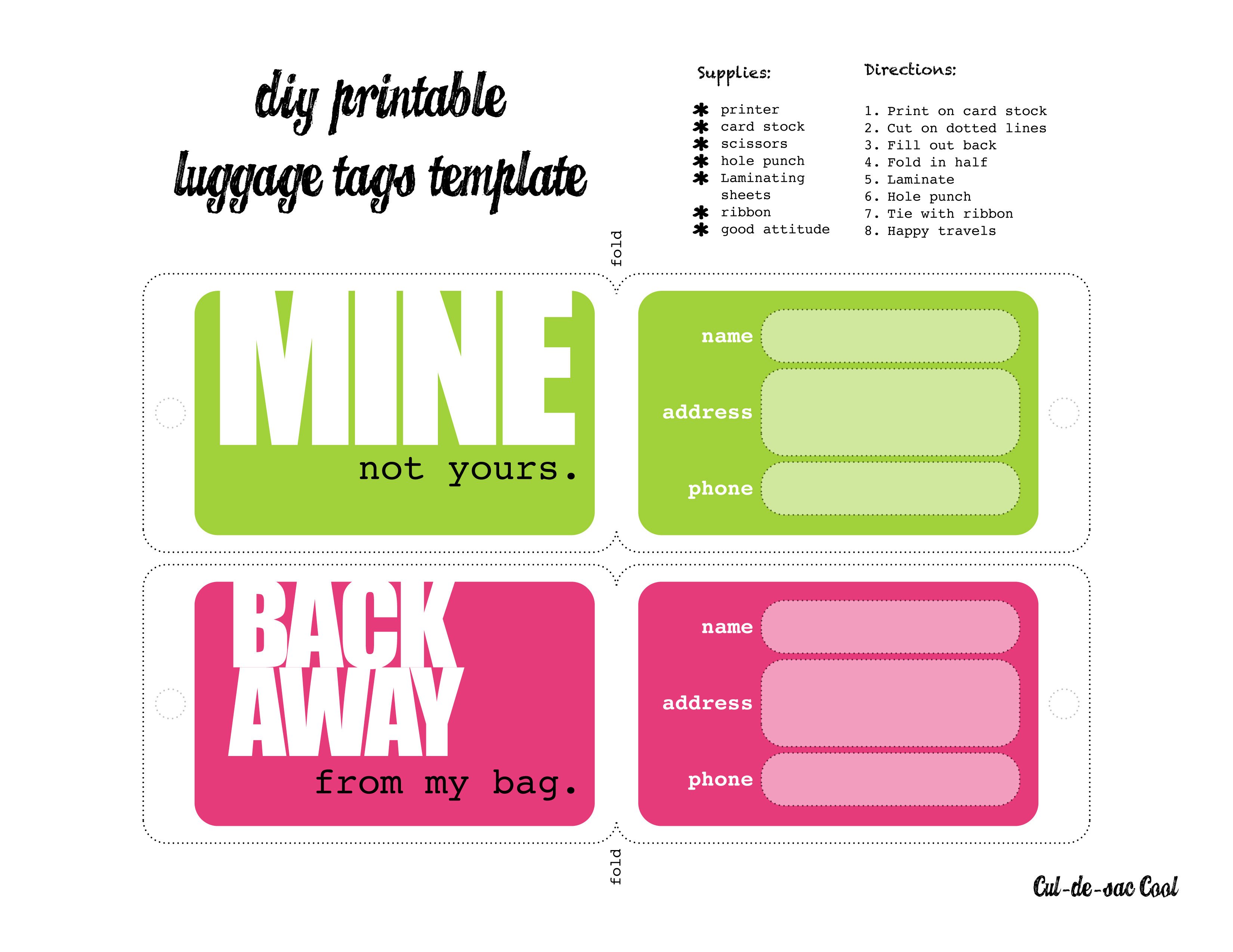 free printable cute luggage tags
