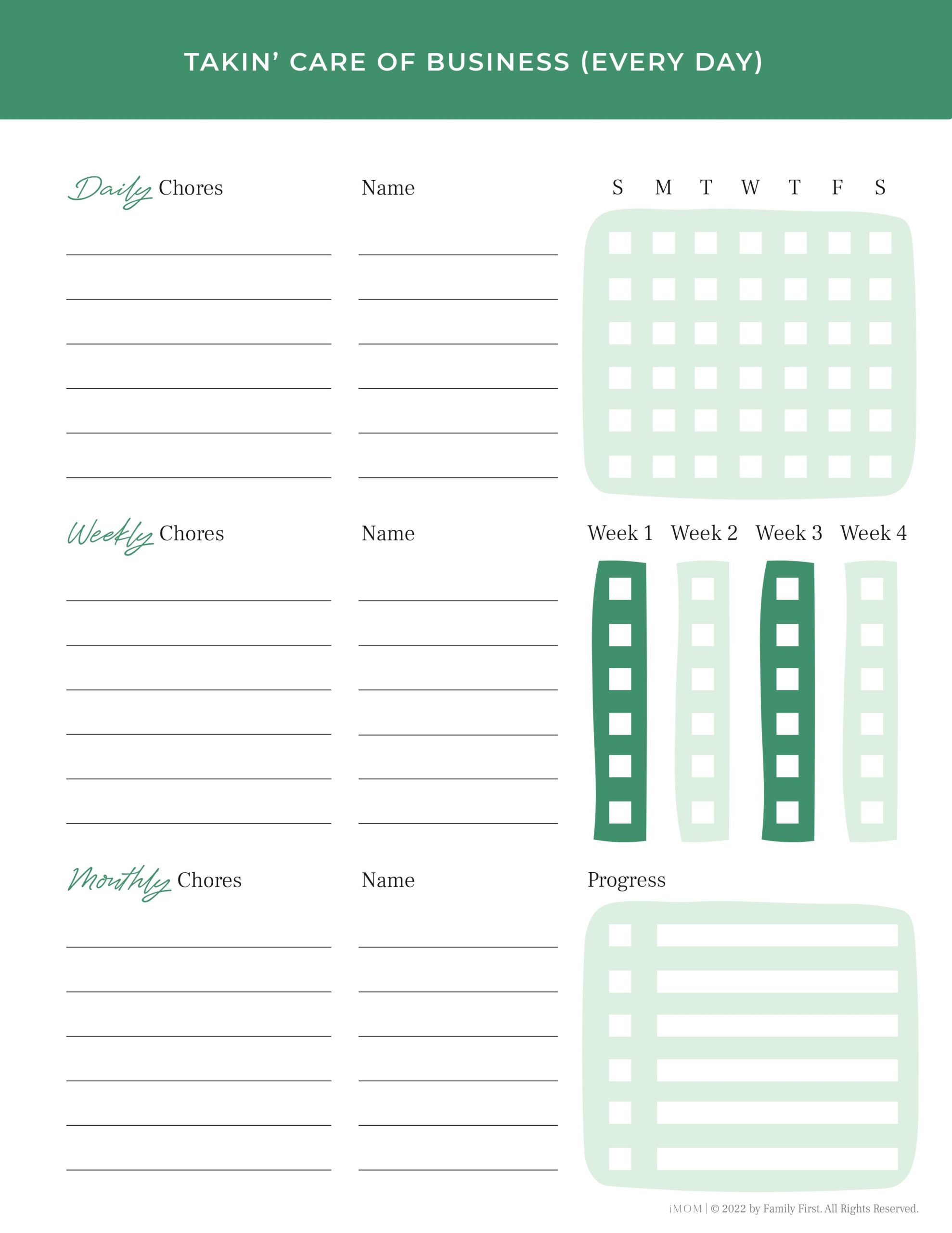10 Free Printable Chore Charts - iMOM