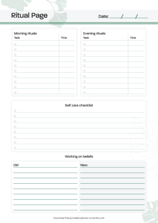 free printable daily organizer template