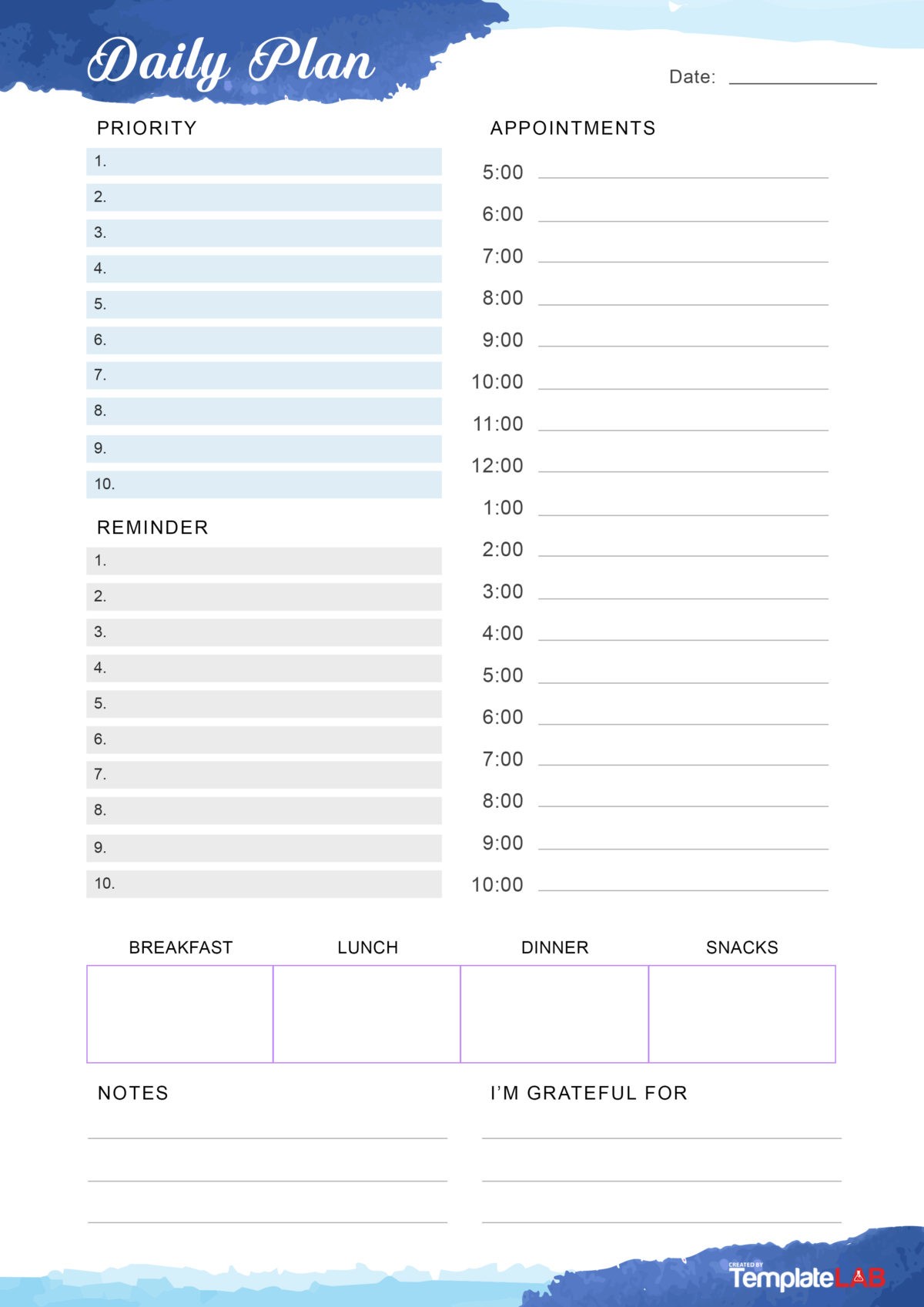 25 Printable Daily Planner Templates (FREE in Word/Excel/PDF)