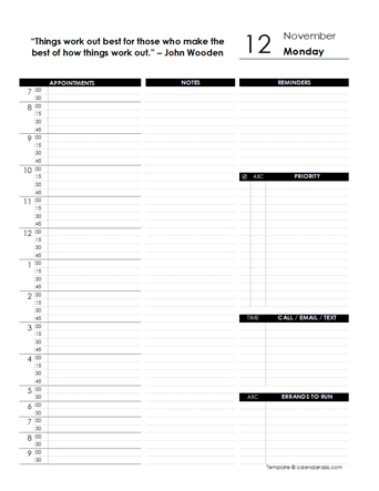 free printable daily organizer