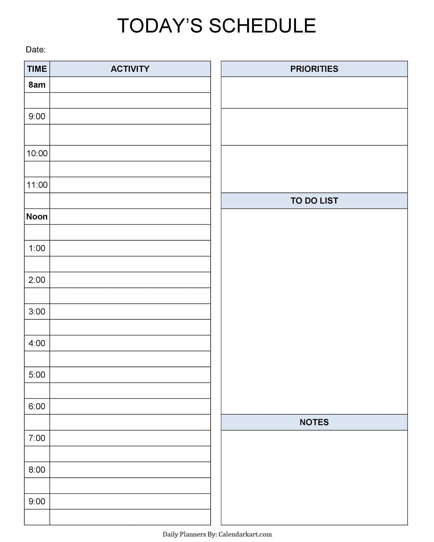free printable daily organizer